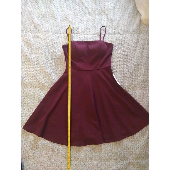 B darling Burgundy 3/4 Mini Dress Nwt  Boho Feminine Party - Picture 6 of 10